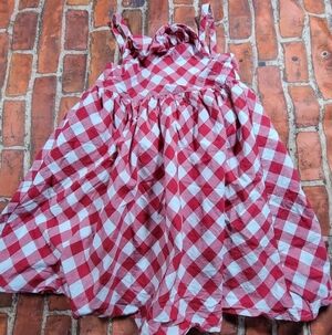 Gymboree Gingham American Cutie Dress July 4th 4t Picnic Red White Checkered